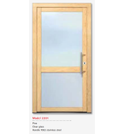UNILUX Model 2201 Pine Door, Clear Glass, Modern Frame, Triple Sealed, Secure Hardware, Premium Timber Entry Door